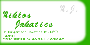 miklos jakatics business card